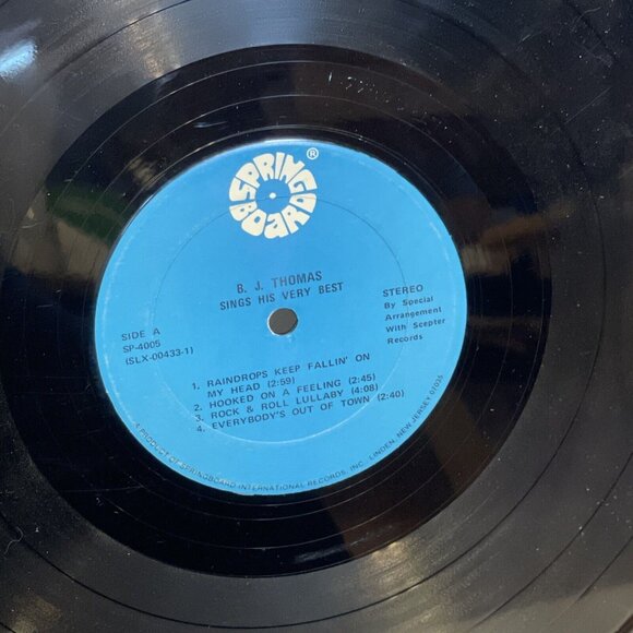 B.J. Thomas Sings His Very Best (Vinyl) Springboard SP-4005 Good+ LP Record - Picture 8 of 12
